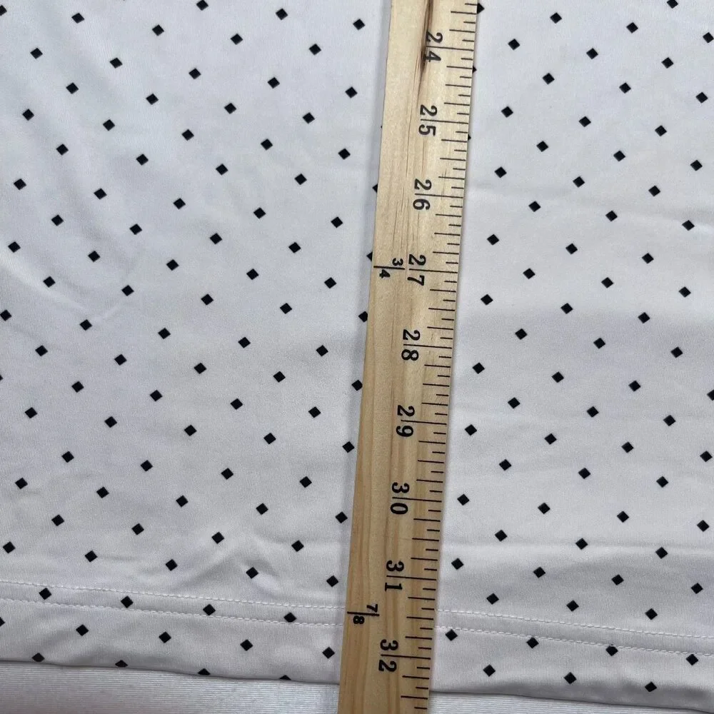 Rorie Whelan Polo Shirt Men's 2XL White Polka Dot Stretch Short Sleeve Golf‎